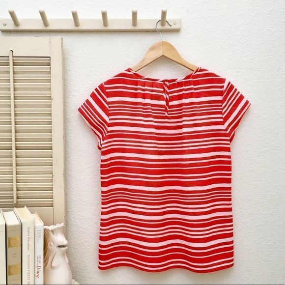 Simply Styled Striped Polyester Crepe Pop-over Top - Picture 3 of 6